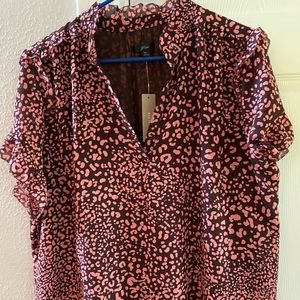 NWT - JCrew pink and brown leopard print